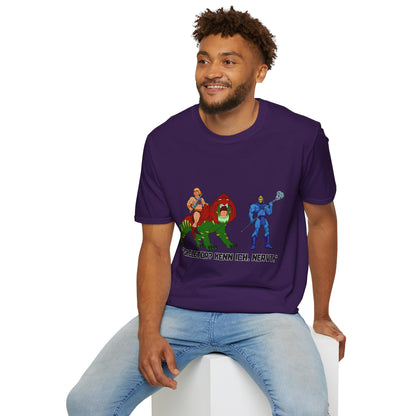 He-Man Retro Graphic Tee, Unisex Softstyle Shirt for Fans, Vintage Cartoon Apparel, Gift for Geeks, Nostalgic T-Shirt