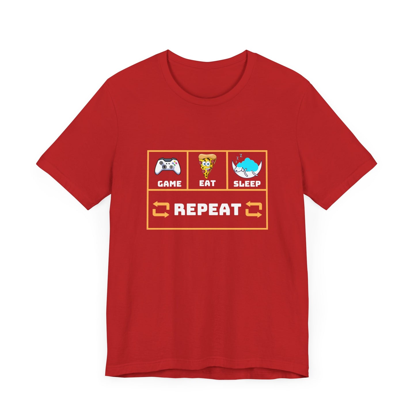Gamer's Motto shirt: Eat, Sleep, Game, Repeat- T-Shirt