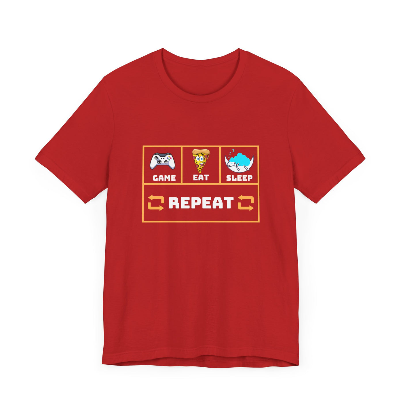 Gamer's motto shirt: Eat, Sleep, Game, Repeat T-shirt
