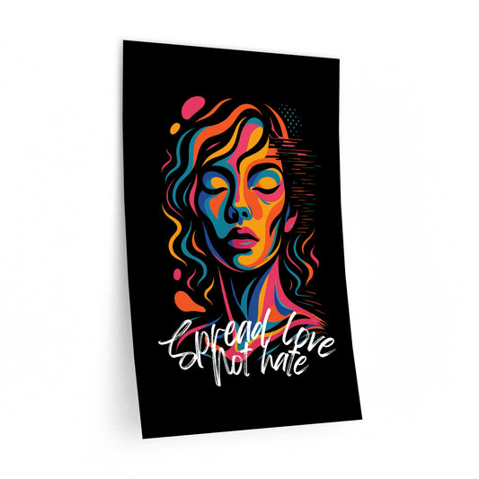 Colorful 'Spread Love Not Hate' Wall Decal – Inspirational Home Decor