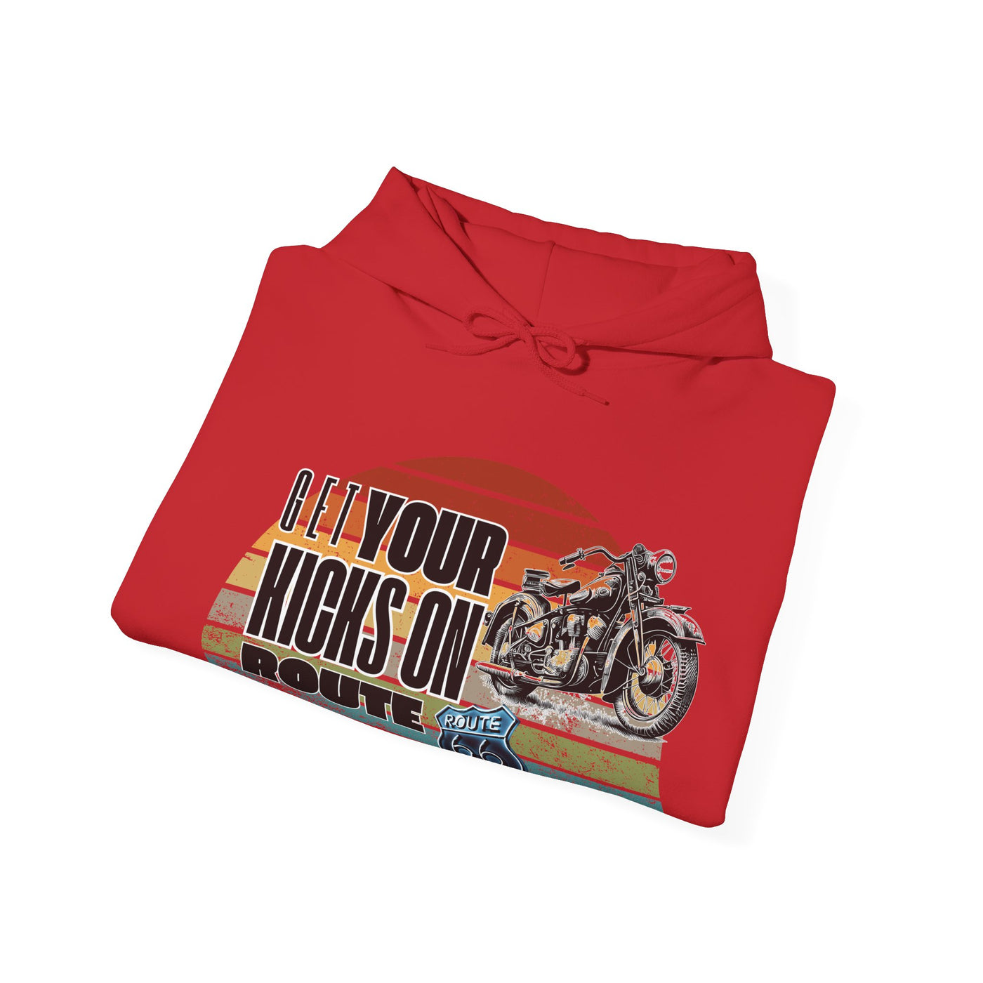 Retro Motorcycle Adventure Hoodie - 'Get Your Kicks On Route 66'