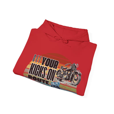 Retro Motorcycle Adventure Hoodie - 'Get Your Kicks On Route 66'