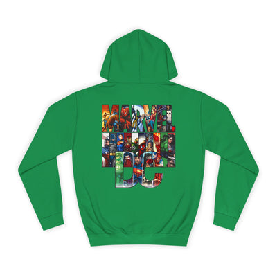 Superhero Graphic Hoodie, Unisex College Sweatshirt, Marvel DC Fans Apparel, Comic Book Lover Gift, Fun Cosplay Outfit