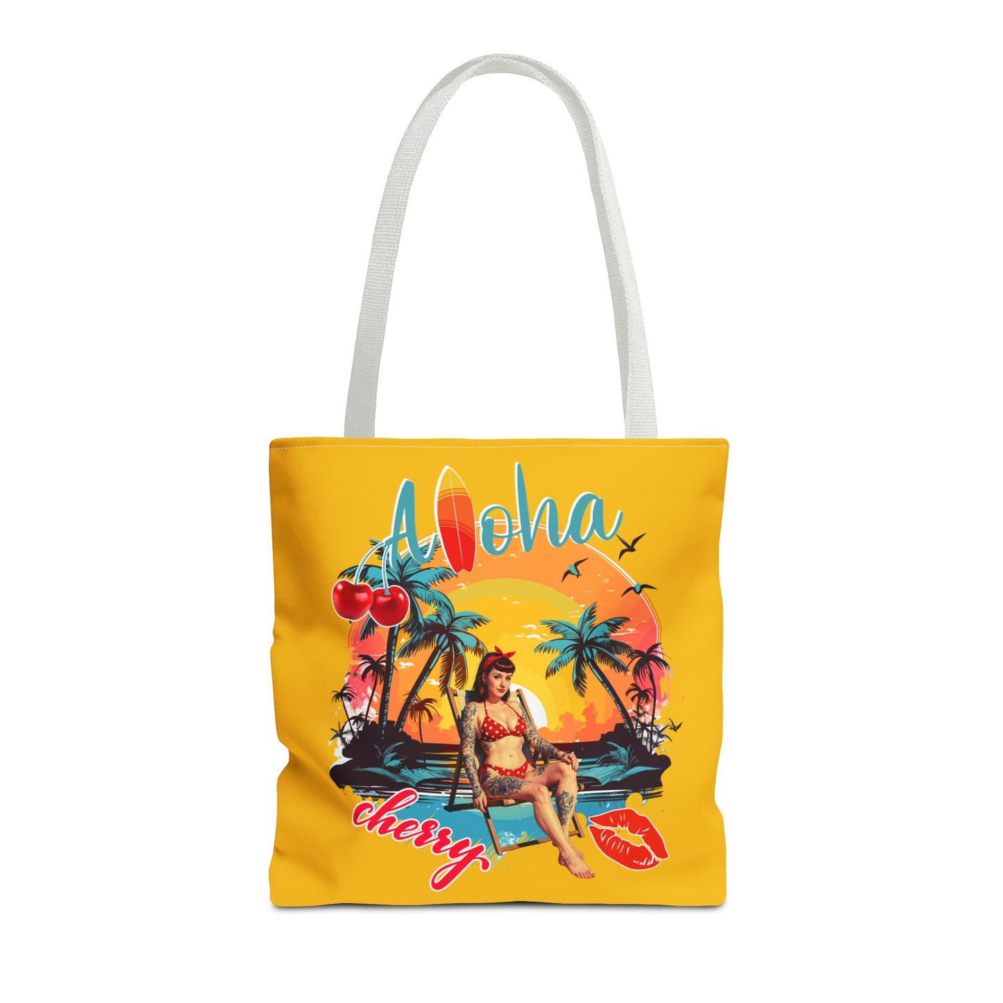 Aloha Cherry Tropical Tote Bag | Beach Accessories, Summer Bag, Travel Tote, Hängetasche, Strandtasche