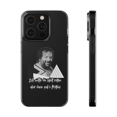 Handyhülle Unique Phone Cover, Ich wollte die Welt retten, dann gabs Mittag