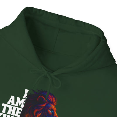 Inspirational Lion Hoodie "i am the king of my kingdom"