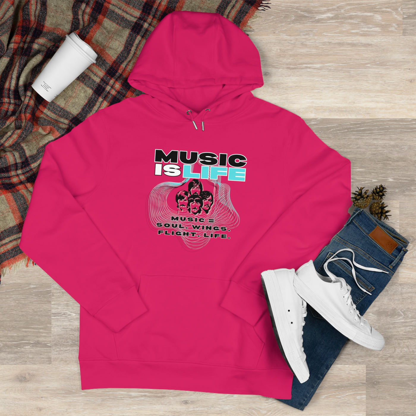 Beatles Music Is Life King Hooded Sweatshirt | Perfect for music lovers