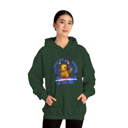Rave Hoddie, Live Love Rave - Techno - Pokemon