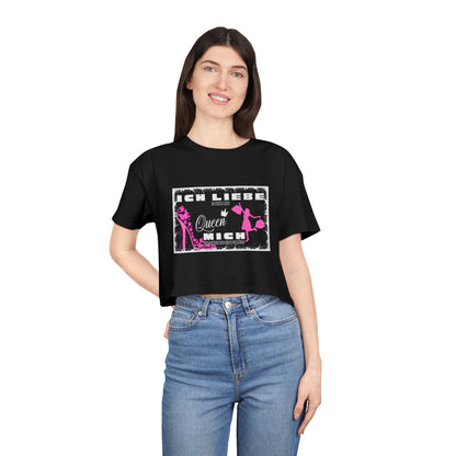 Ich liebe shoppe "Shopping Queen" Crop Tee  copped Shirt