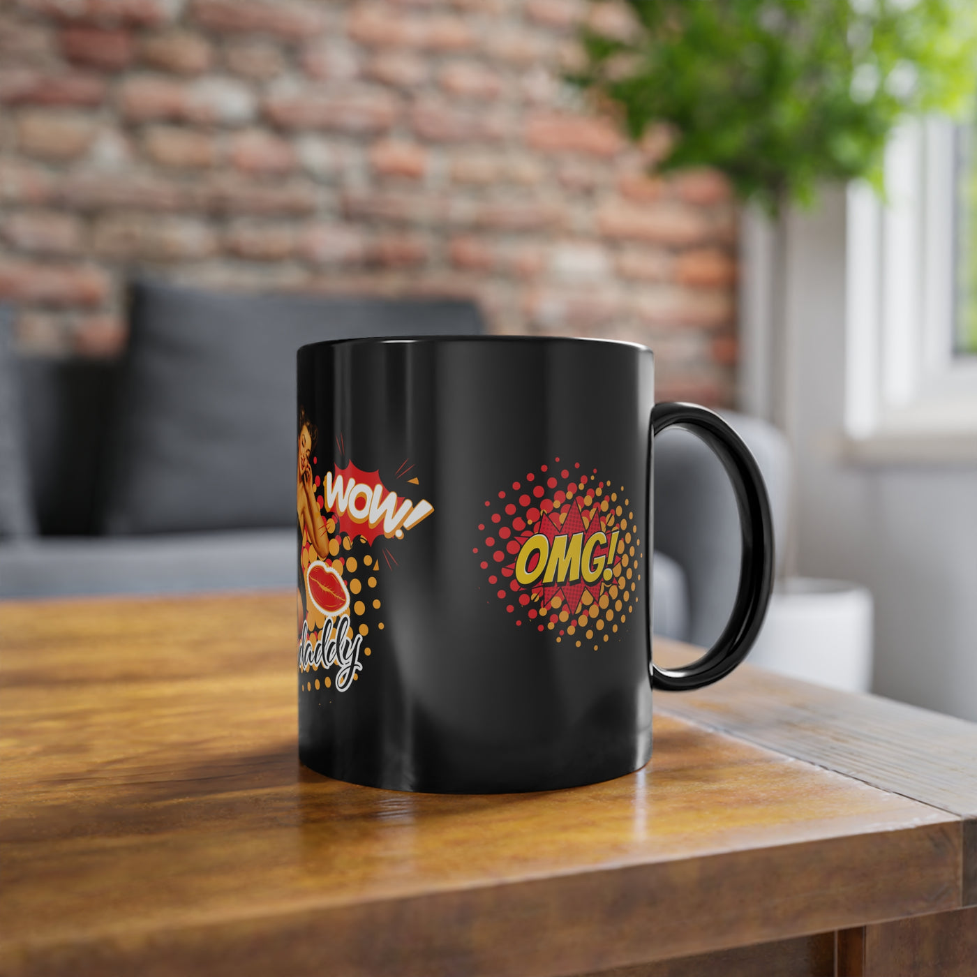 Vintage Inspired Black Coffee Mug - "Yes Daddy"  Cup