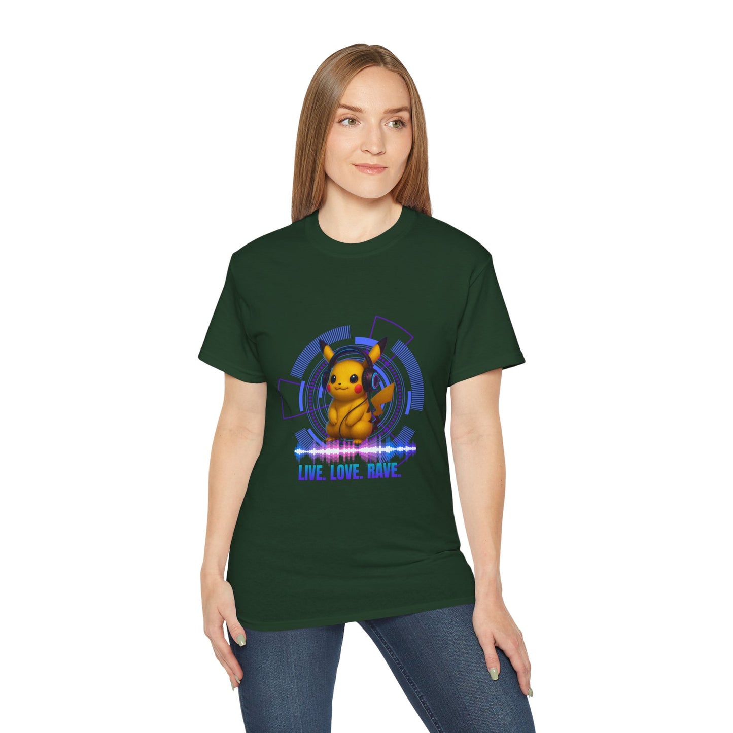 Rave T-Shirt, Fun Music Shirt, Live Love Rave - Techno - Pokemon