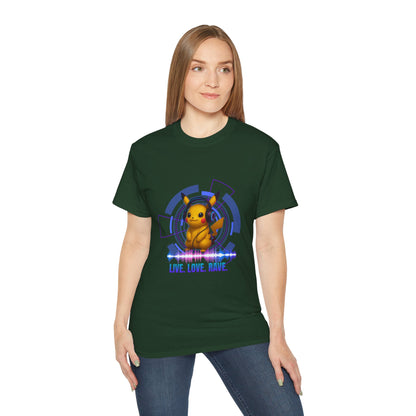 Rave T-Shirt, Fun Music Shirt, Live Love Rave - Techno - Pokemon