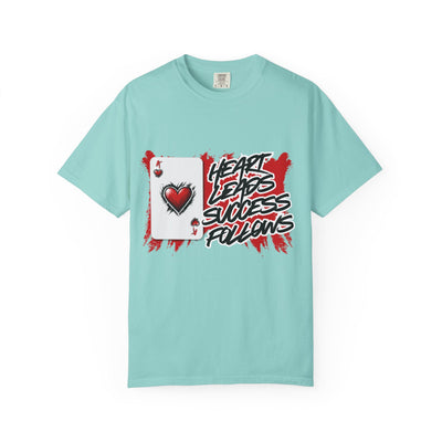 Heart Leads Success Unisex Heavy Cotton Tee | Graphic Tee | Casual Wear | Gift for Gamers | Inspirational Fashion | Streetwear