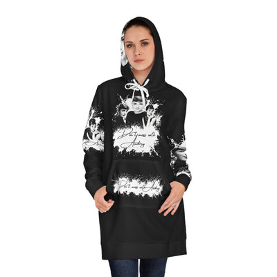 Audrey Hepburn Graphic Hoodie Dress - Stylish & Cozy Women's Fashion