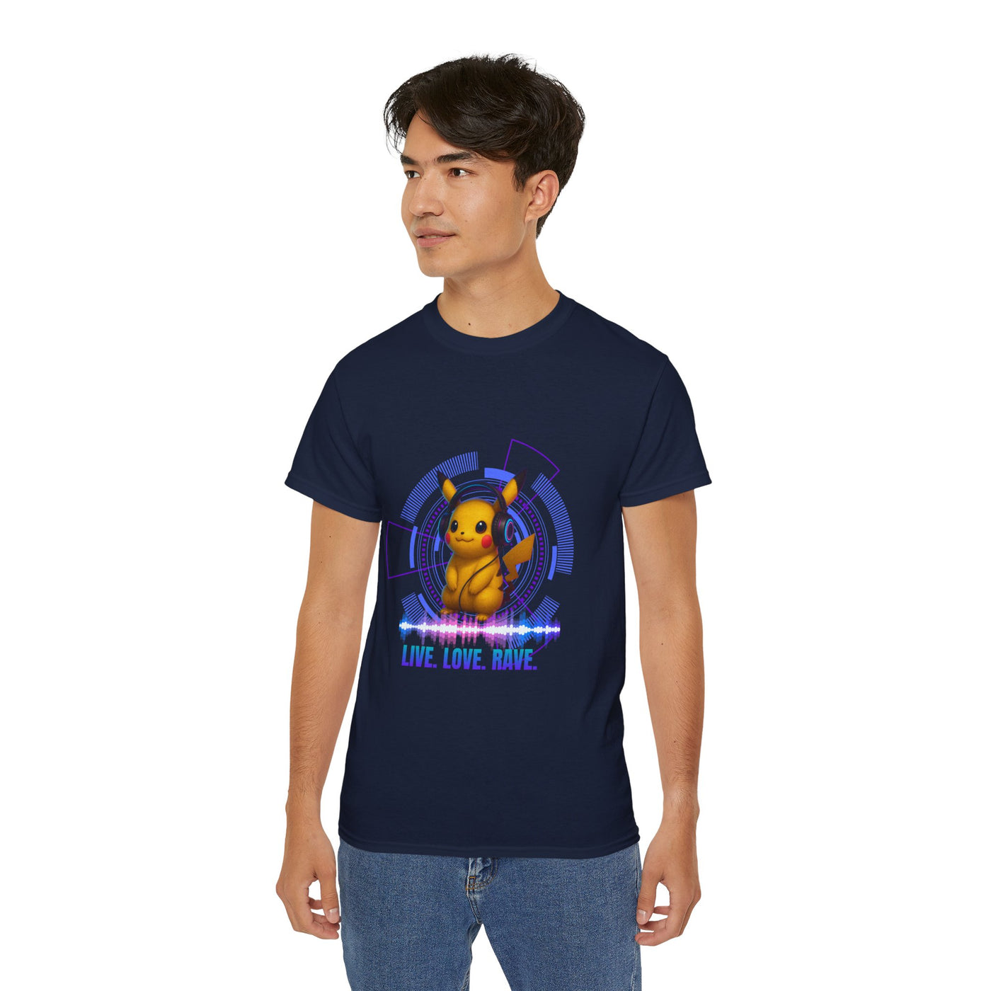 Rave T-Shirt, Fun Music Shirt, Live Love Rave - Techno - Pokemon