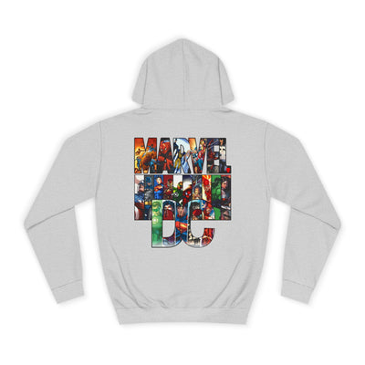 Superhero Graphic Hoodie, Unisex College Sweatshirt, Marvel DC Fans Apparel, Comic Book Lover Gift, Fun Cosplay Outfit