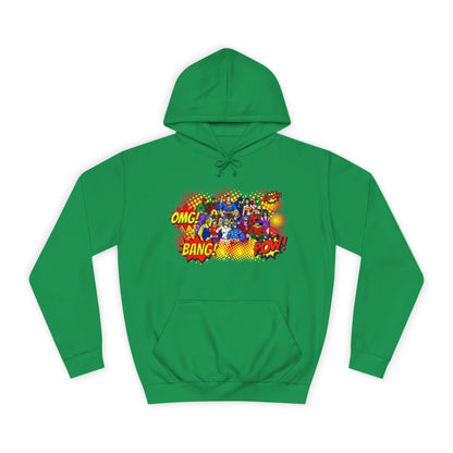 Superhero Graphic Hoodie, Unisex College Sweatshirt, Marvel DC Fans Apparel, Comic Book Lover Gift, Fun Cosplay Outfit