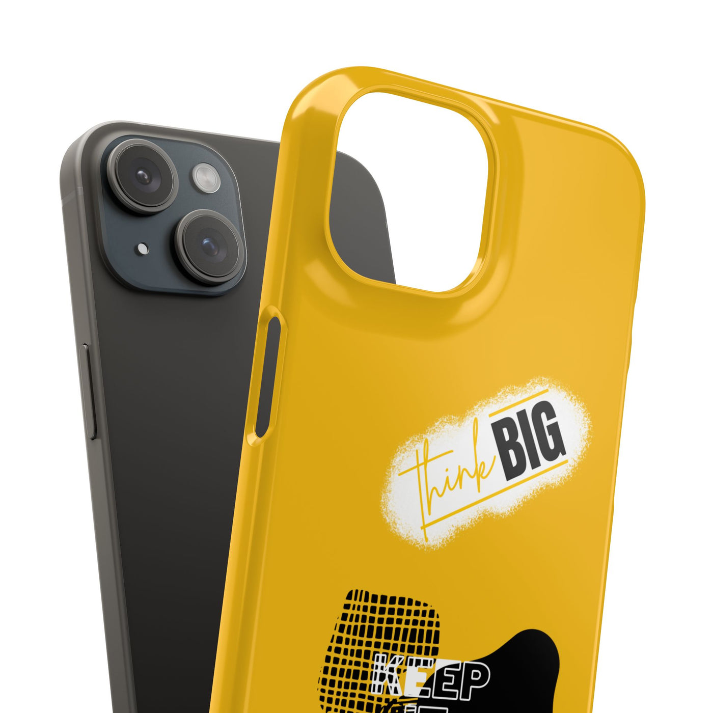 Handyhülle gelbe - Yellow Snap Case - 'Think BIG' for Motivated Individuals