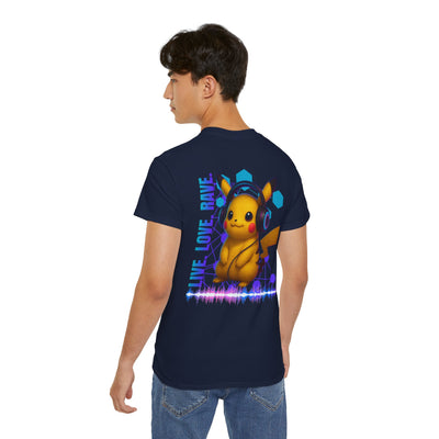 Rave T-Shirt, Fun Music Shirt, Live Love Rave - Techno - Pokemon