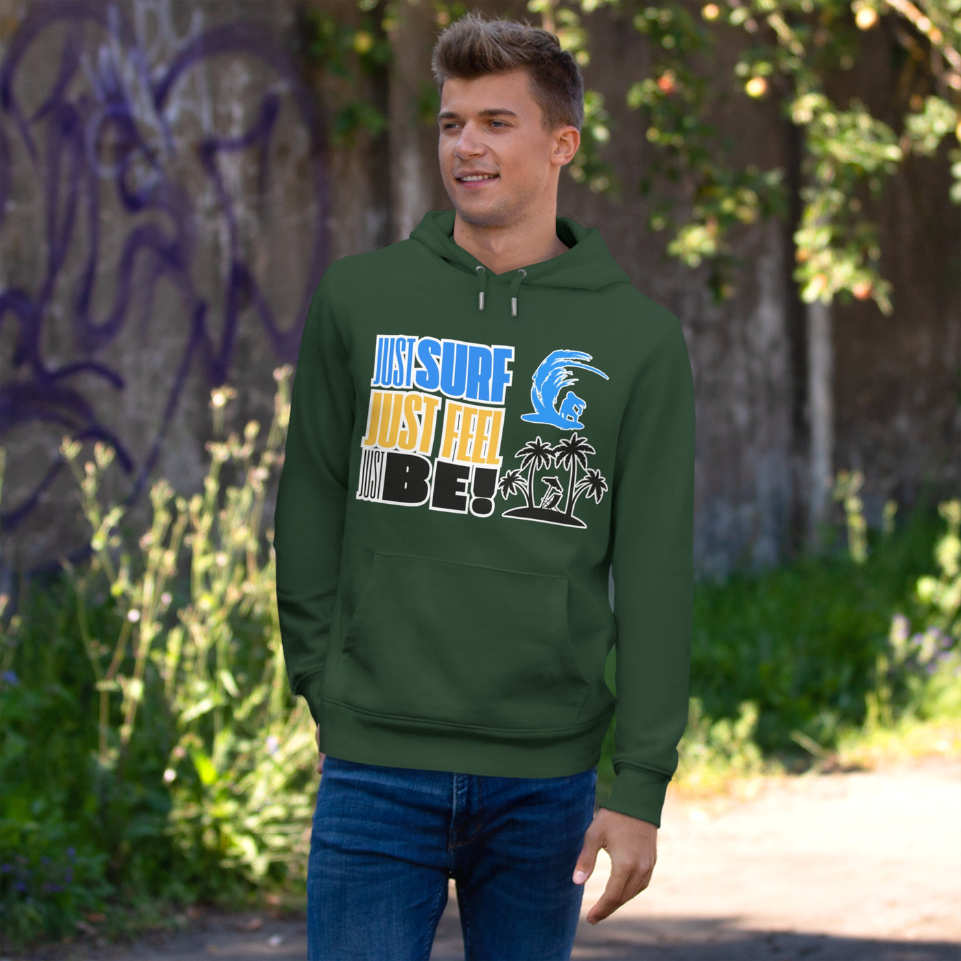 Just Surf Hooded Sweatshirt - Perfect for Beach Lovers and Surf Enthusiasts