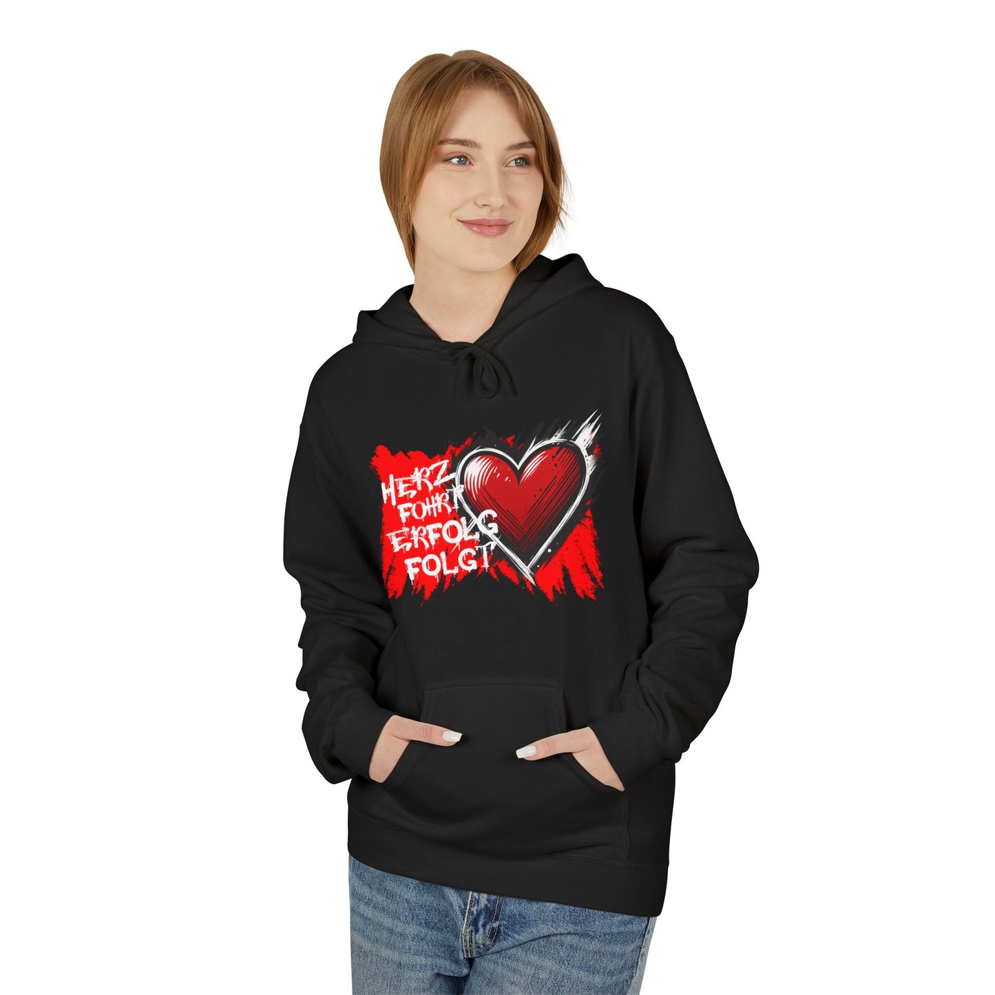Herz führt Erfolg folgt Hoodie