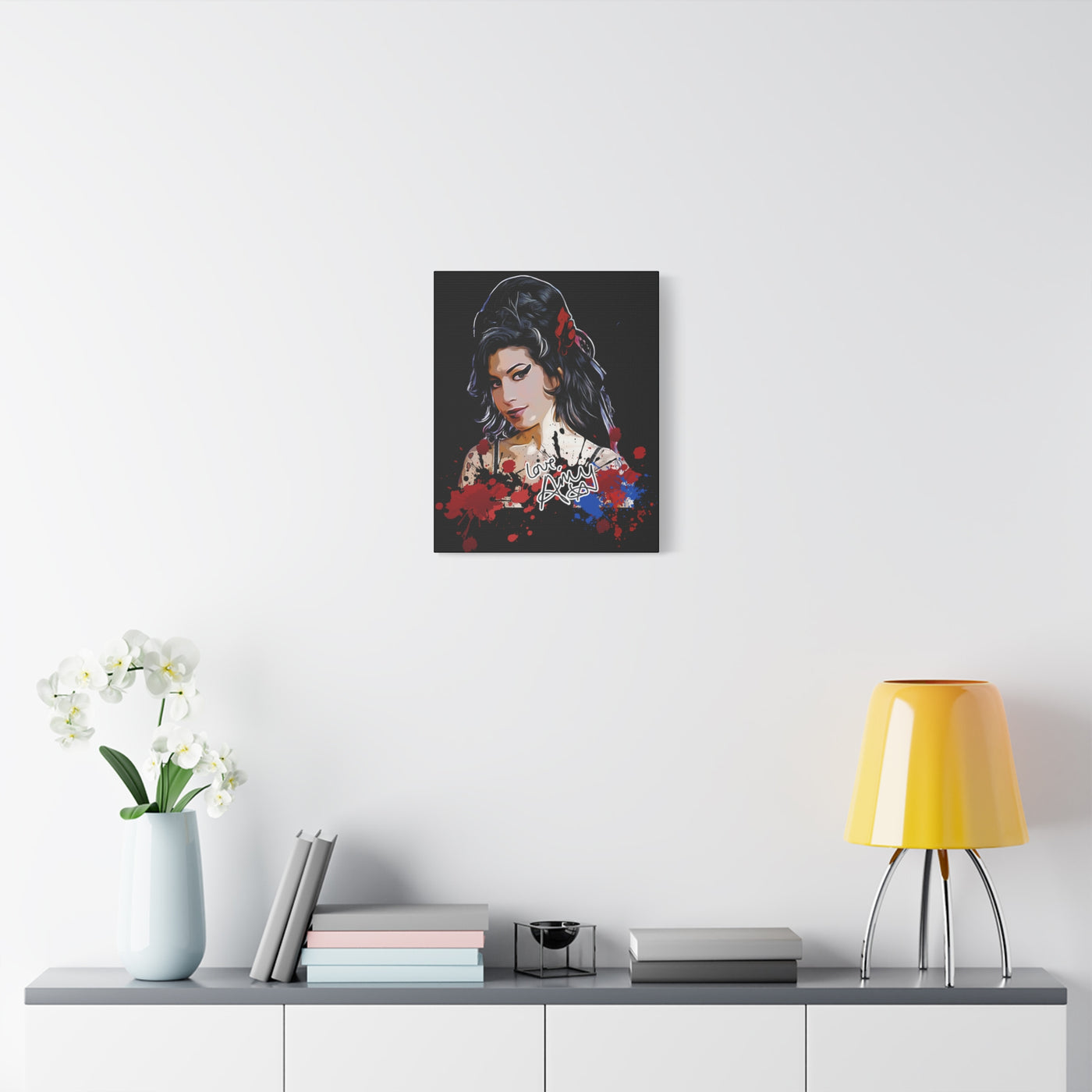 Amy Winehouse Art Canvas - Stretched Wall Decor with Signature