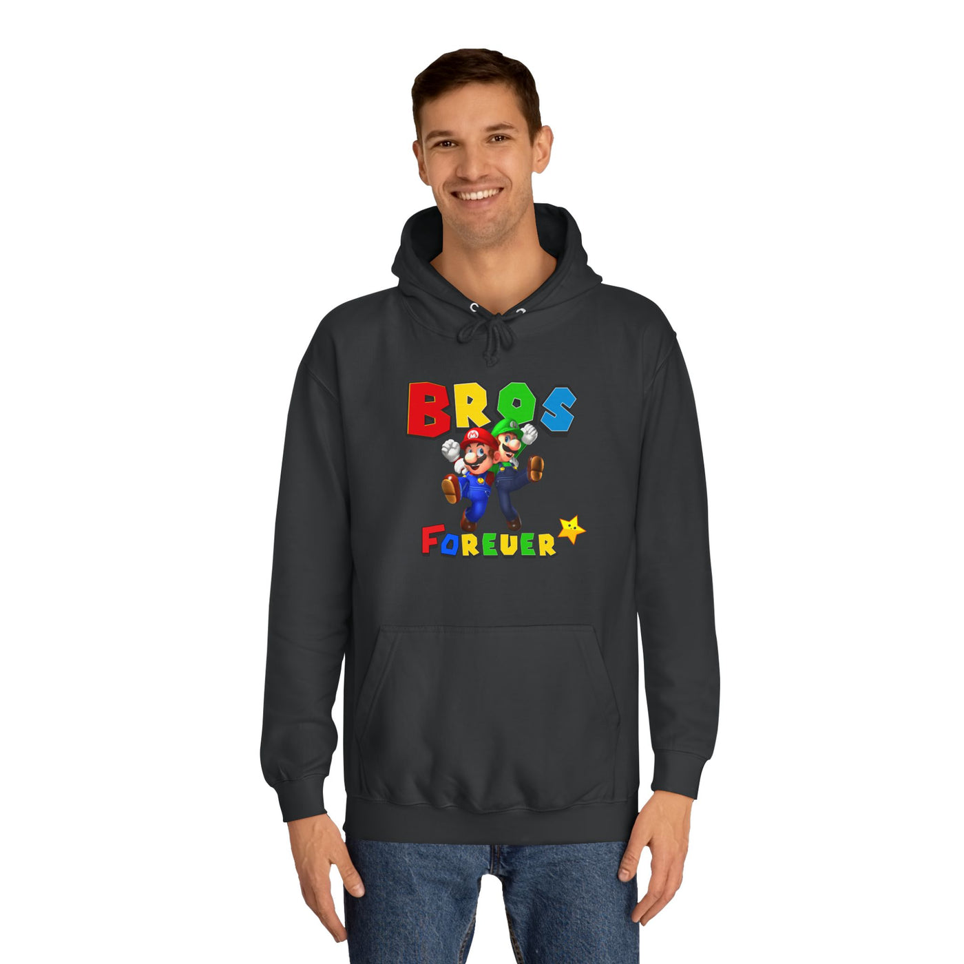 Super Bros College Hoodie, Unisex Gaming Hoodie
