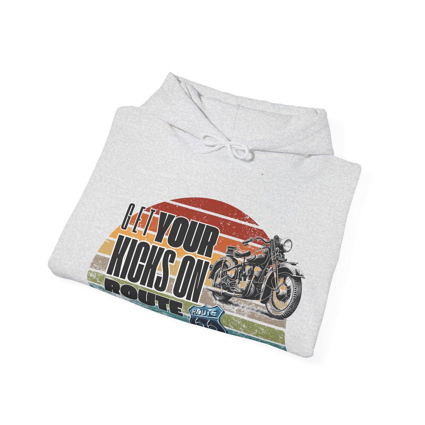 Retro Motorcycle Adventure Hoodie - 'Get Your Kicks On Route 66'