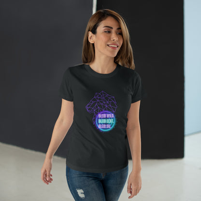 Women's Inspirational Lion T-Shirt - 'Bleib-Wild, Bleib-Echt, Bleib-Du' Design