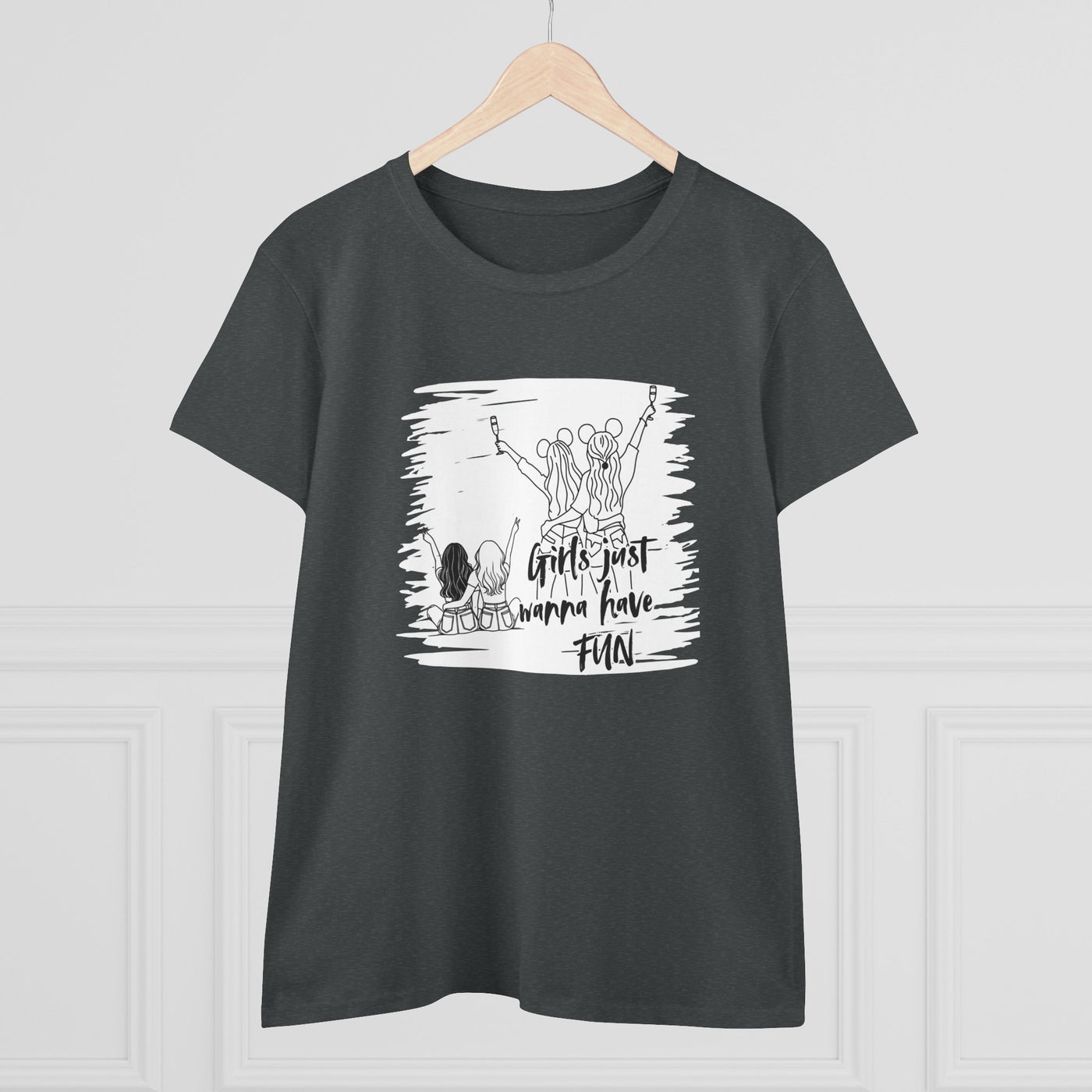 Girls Just Wanna Have Fun Cotton Tee - Women's Midweight Casual Shirt