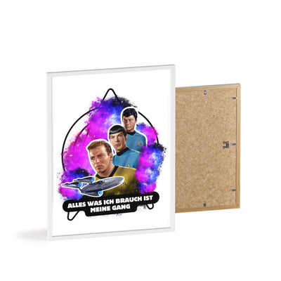 Star Trek Inspired Art Print with Wooden Frame - 'All I Need Is My Gang'