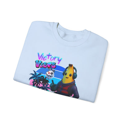 Victory Fortnite Vibes Banana Crewneck Sweatshirt - Unisex Heavy Blend