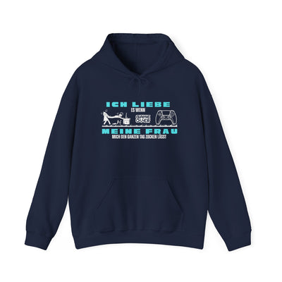 Gaming Love Unisex Hooded Sweatshirt - "Ich Liebe Es Wenn Meine Frau"