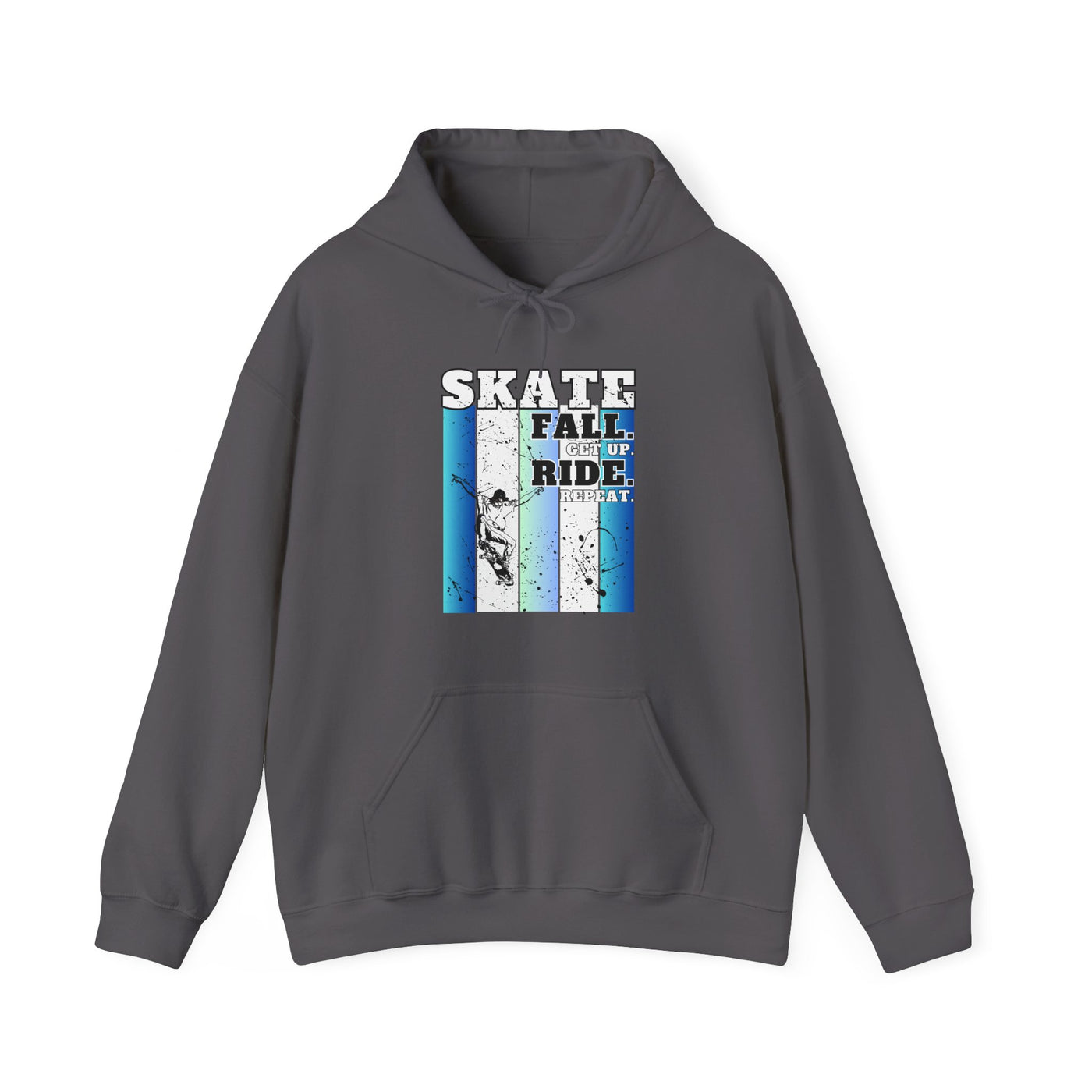 Skateboarding Warmup Hoodie - 'Skate Fall Get Up Ride Repeat' Design