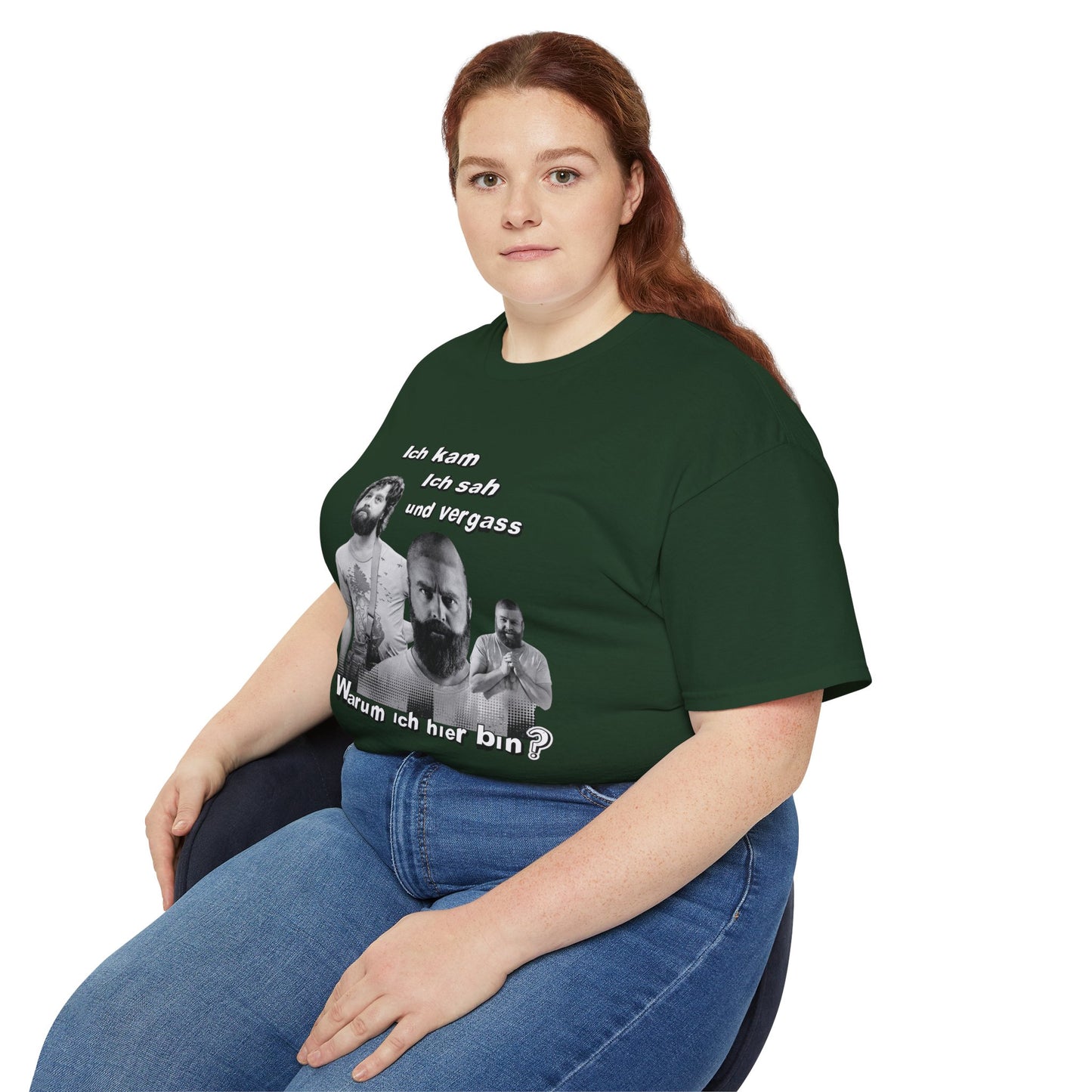 T ShirtUnisex Witz  Alan Garner– Ich kam ich sah und vergaß - Warum ich hier bin!