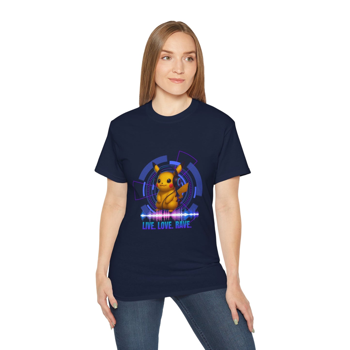 Rave T-Shirt, Fun Music Shirt, Live Love Rave - Techno - Pokemon