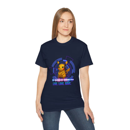 Rave T-Shirt, Fun Music Shirt, Live Love Rave - Techno - Pokemon