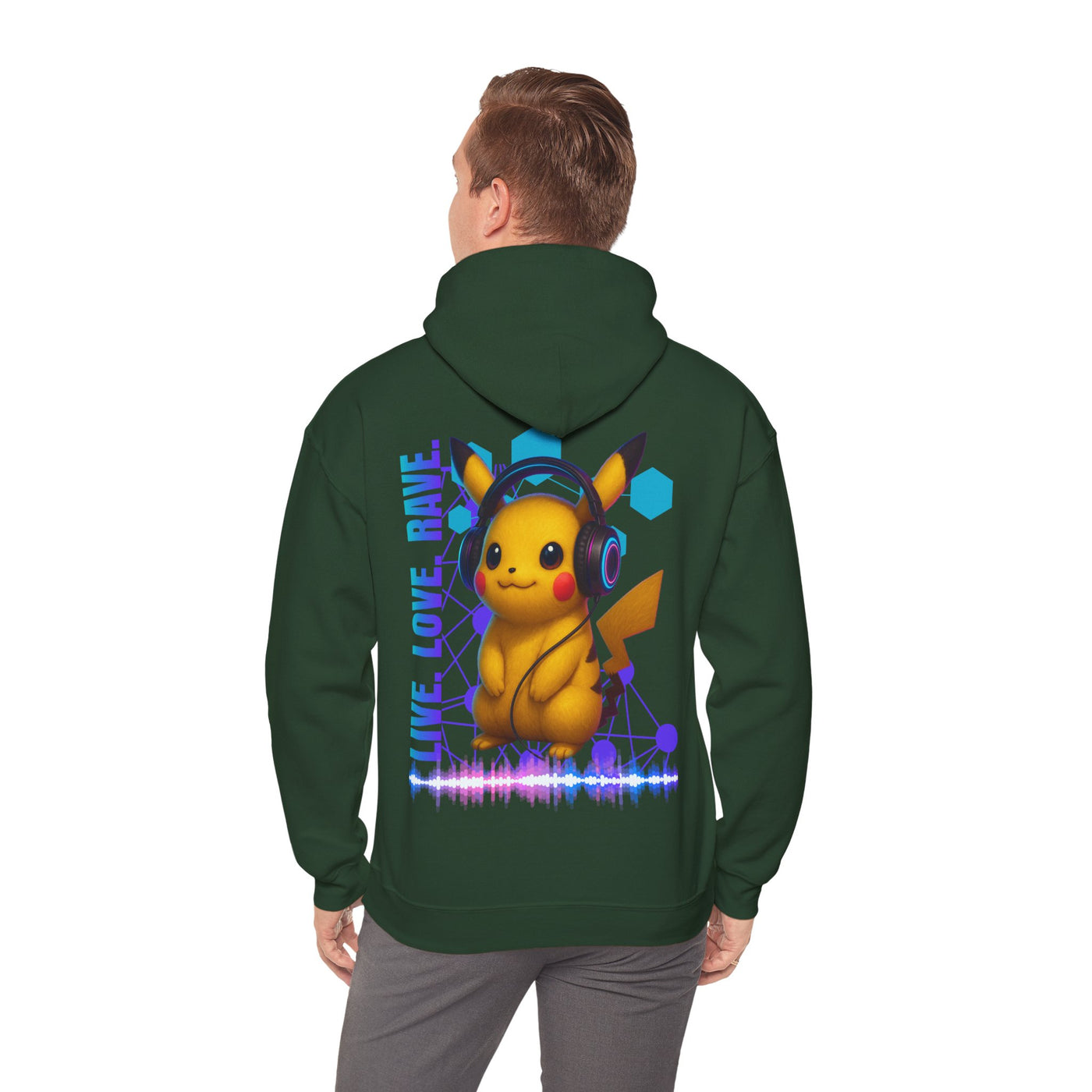Rave Hoddie, Live Love Rave - Techno - Pokemon