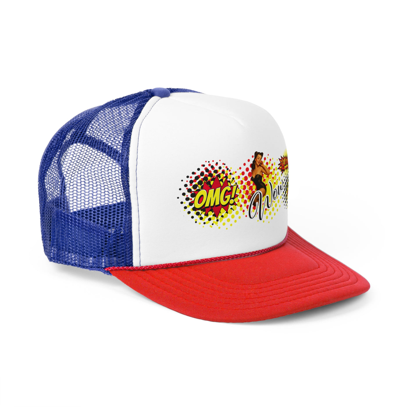 Fun Pop Art Trucker Cap - OMG! Wow! Comic Style Hat 
