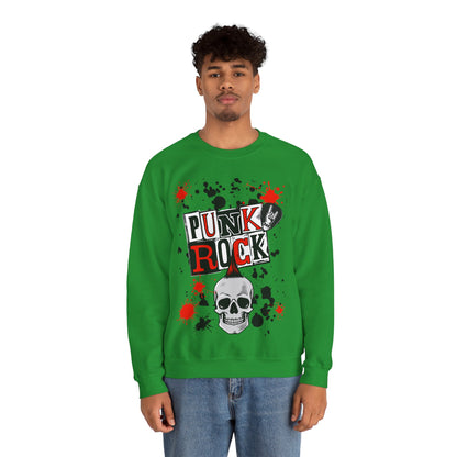 Punk Rock Crewneck Sweatshirt, Casual Streetwear Gift, Music Lover Apparel, Fall Fashion Layer, Unique Graphic Sweater