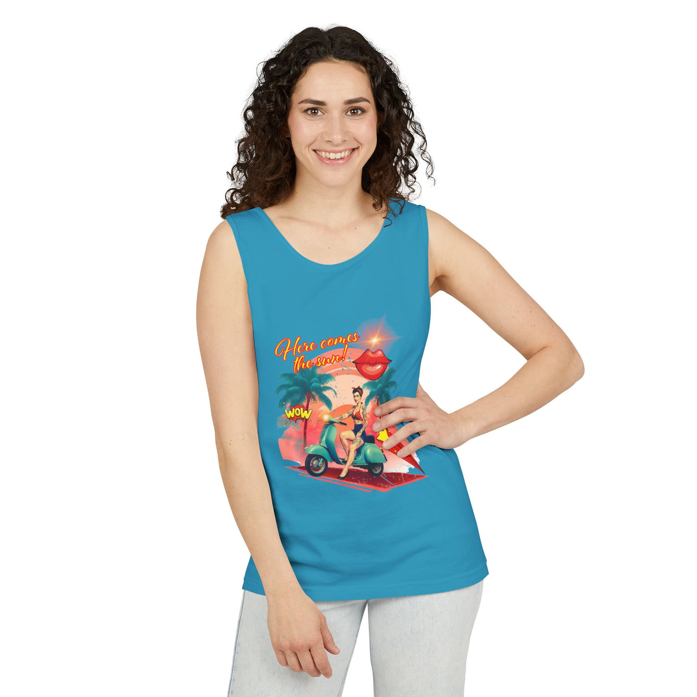 Retro Summer Vibes Tank Top Here comes the sun