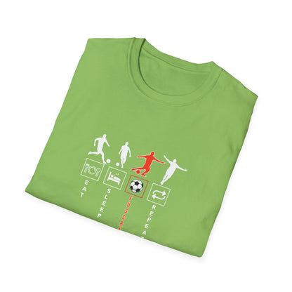 Fußball - Soccer Life Unisex T-Shirt - Eat, Sleep, Fußball, Repeat