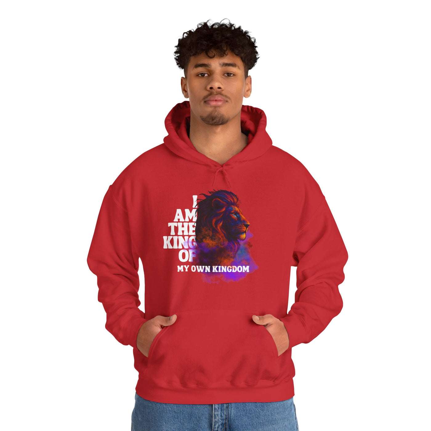 Inspirational Lion Hoodie "i am the king of my kingdom"