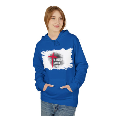 Faith-Inspired Hoodie: Blessed, Saved, Loved - Christian JESUS