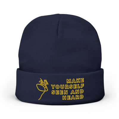 Make yourself seen and heard - Beanie, Knit Beanie, Custom Beanie Hat
