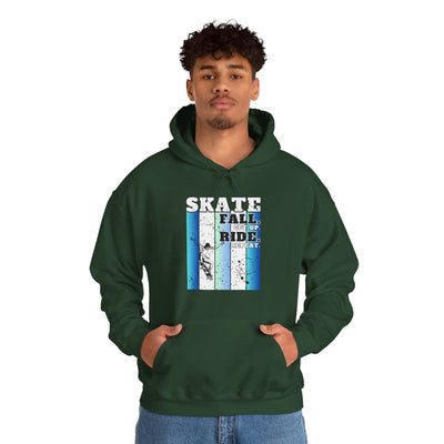 Skateboarding Warmup Hoodie - 'Skate Fall Get Up Ride Repeat' Design