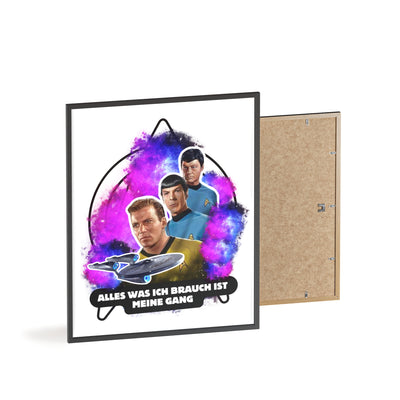 Star Trek Inspired Art Print with Wooden Frame - 'All I Need Is My Gang'