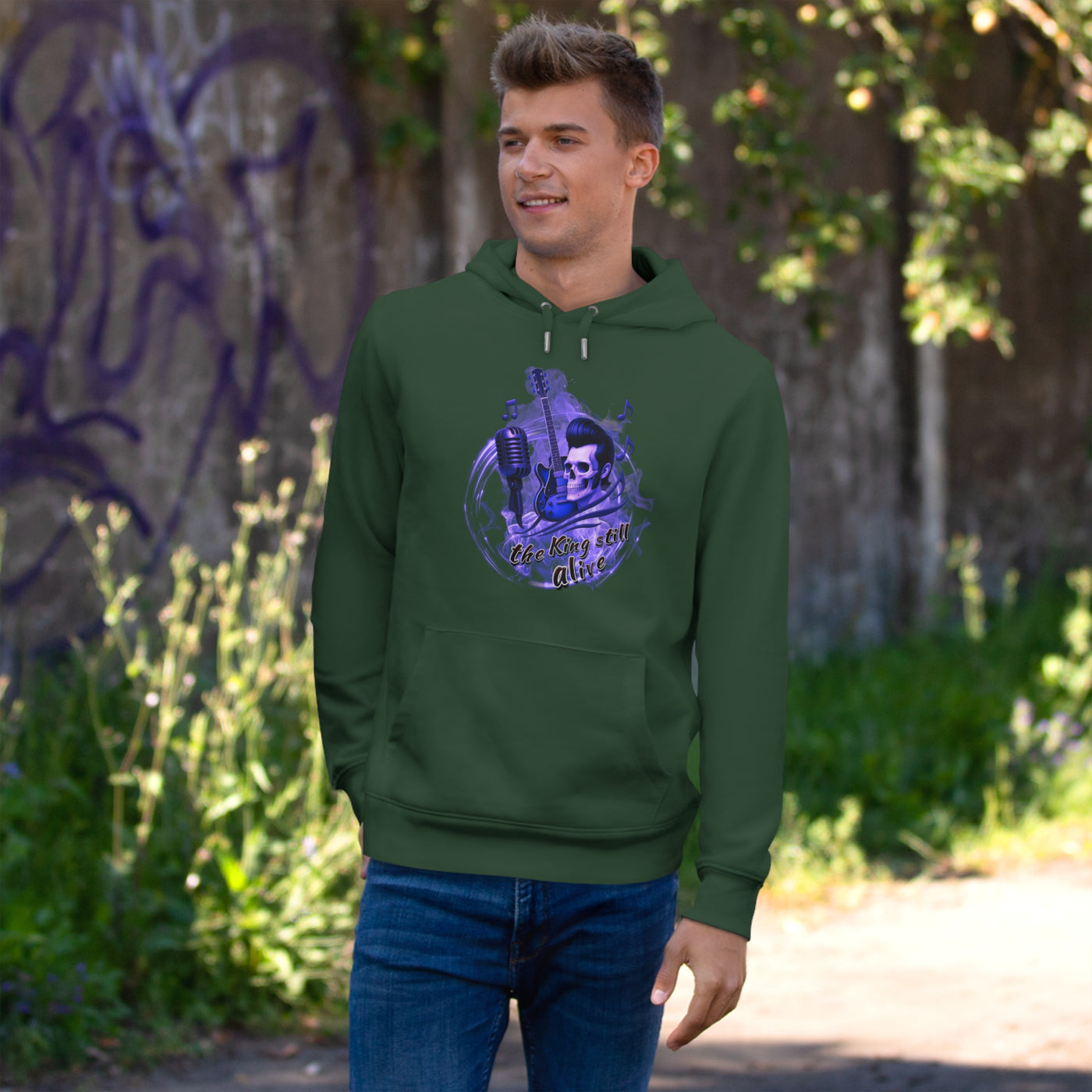 Rock 'n' Roll King Hooded Sweatshirt - 'The King Still Alive' Graphic