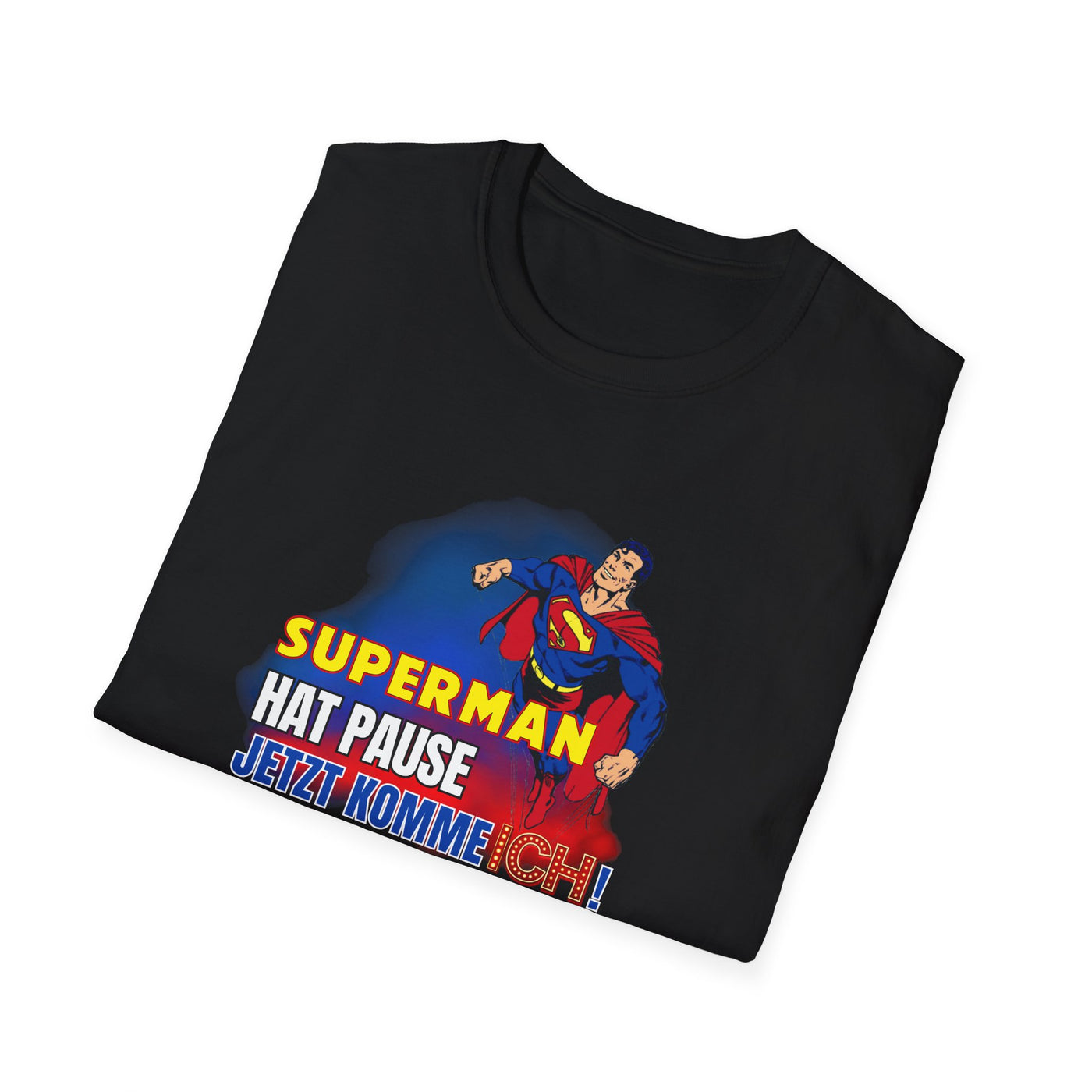 Superman Pause Unisex Softstyle T-Shirt - Fun Graphic Tee for Comic Fans