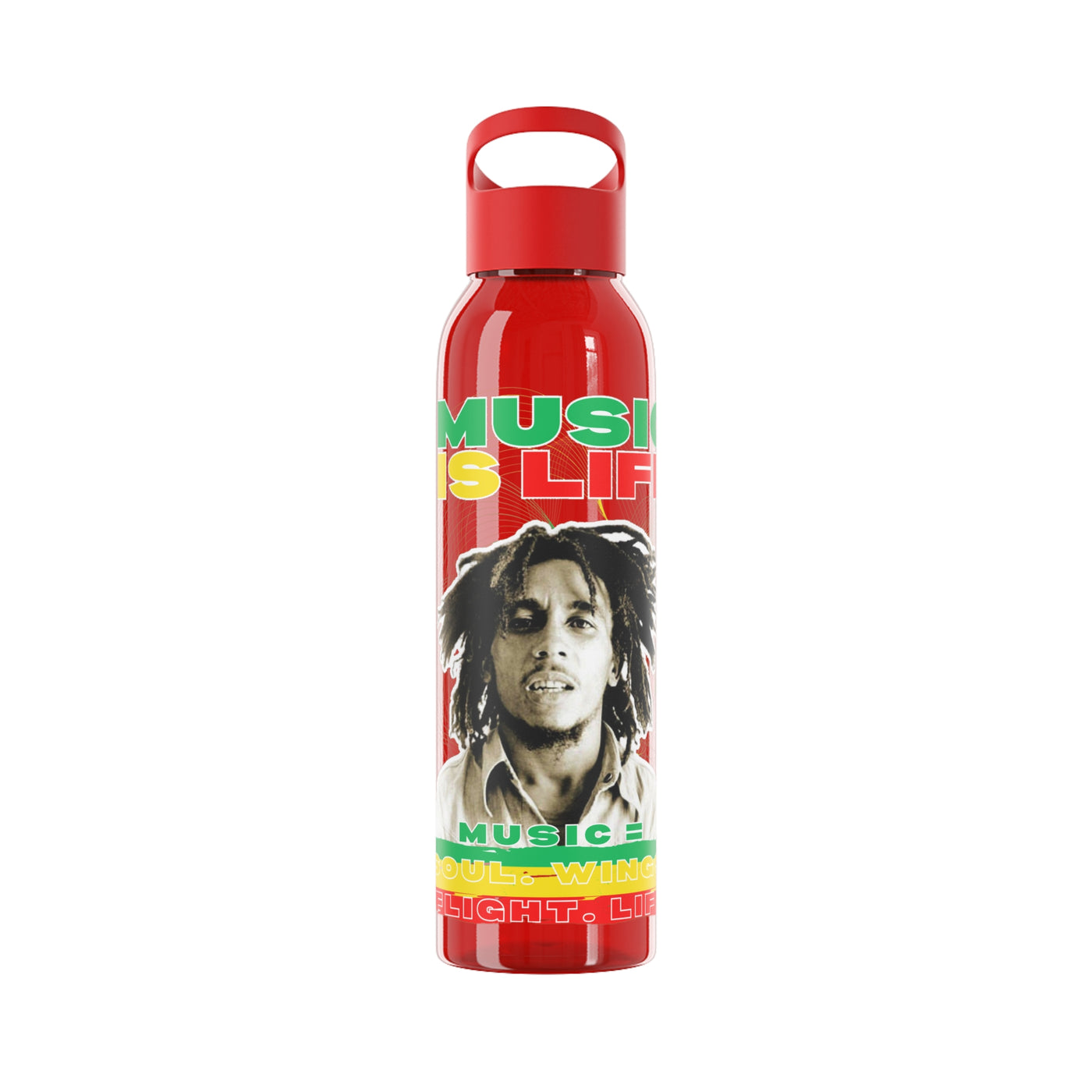 Bob Reggae- Music is Life Water Bottle, Wasserflasche